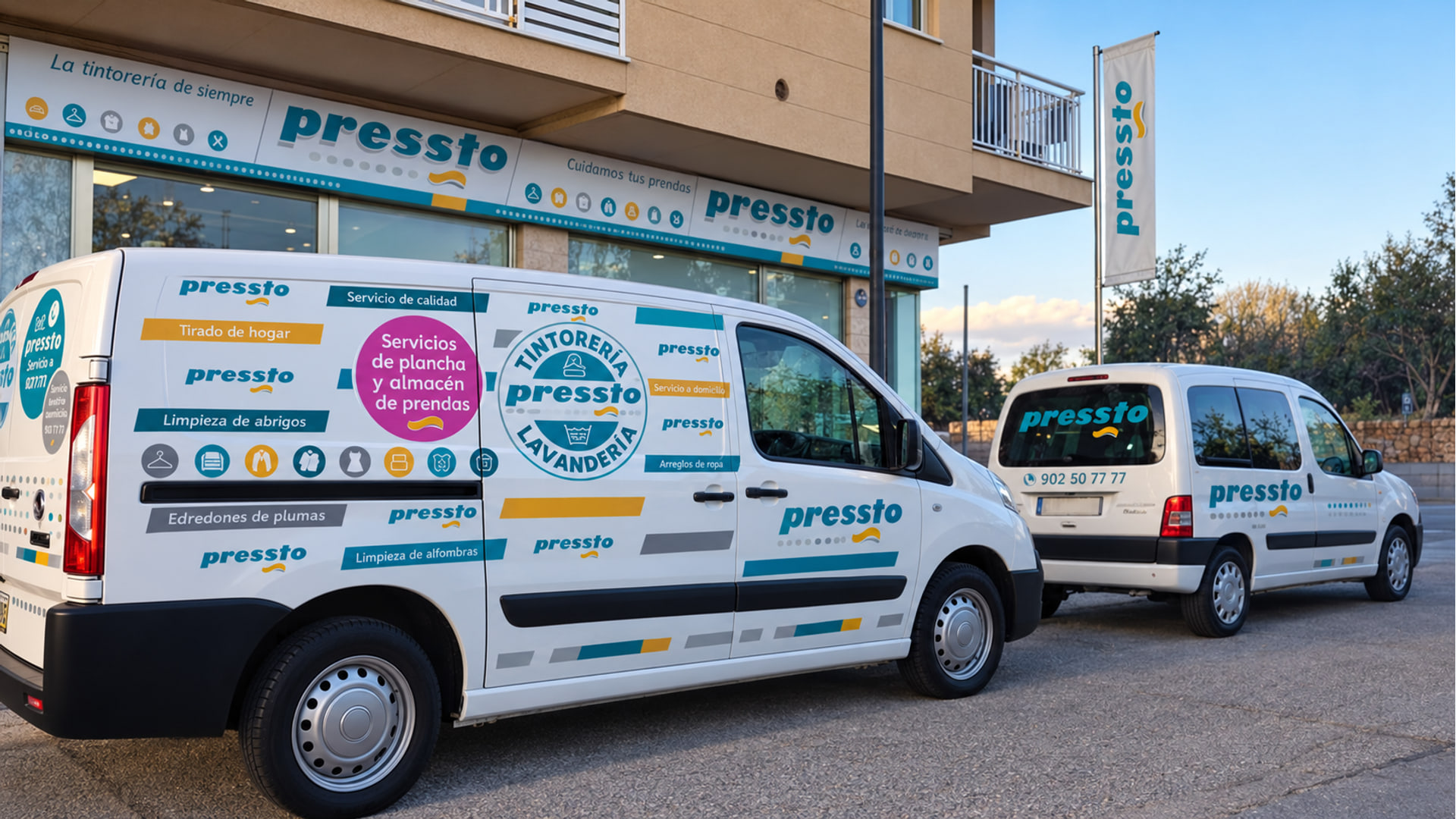 Vehículos reales del servicio a domicilio de Pressto Alcúdia